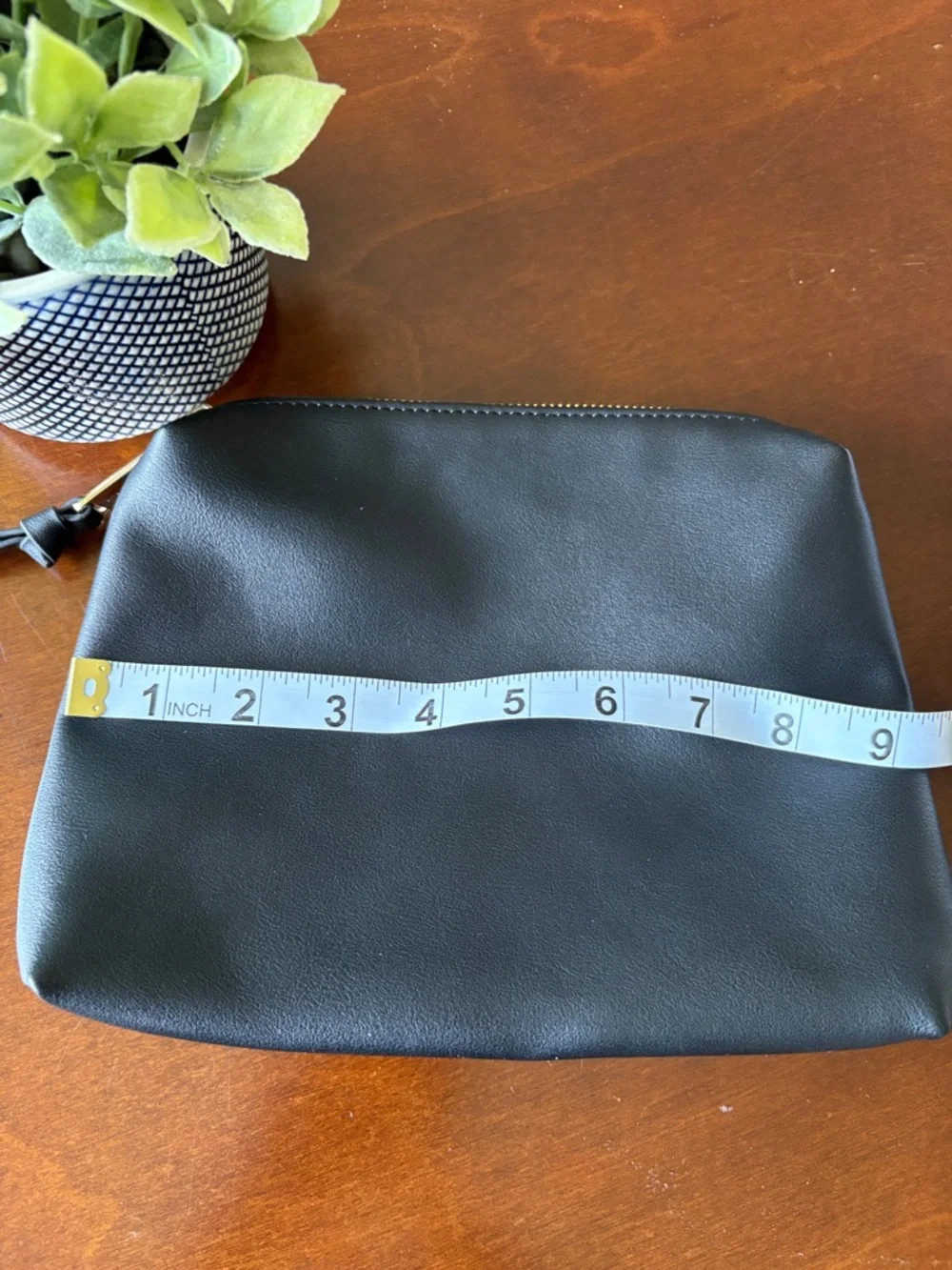 STEVE MADDEN Black Pouch with Gold Hardware